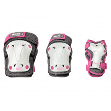 Комплект протектори JR VENTILATED 3-PACK white/pink Комплект протектори JR VENTILATED 3-PACK white/pink